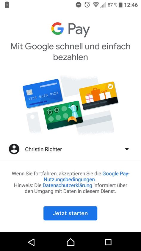 google pay einrichten android